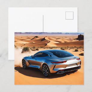 Carte Postale Voiture moderne dans le désert