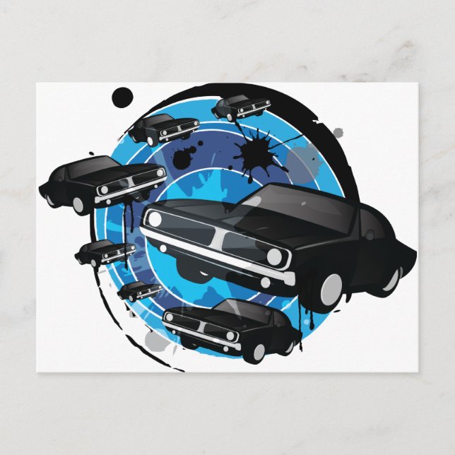 Carte Postale Voiture musculaire (Devant)