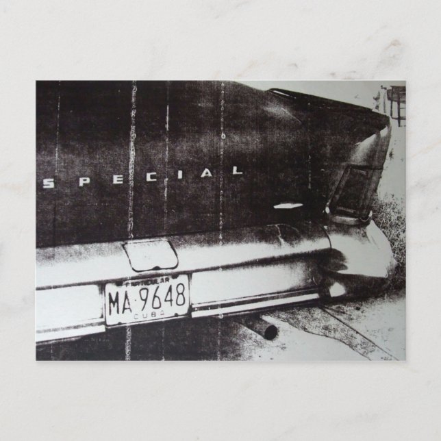 Carte Postale Voiture noire et blanche (Devant)