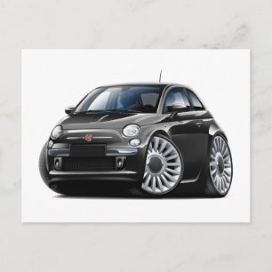 Carte Postale Voiture noire Fiat 500