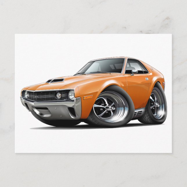 Carte Postale Voiture orange AMX 1970 (Devant)