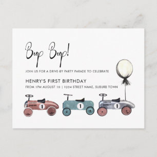 Carte Postale Voiture par Quarantaine 1er Anniversaire Parade Pa