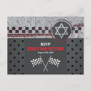 Carte Postale Voiture Racecar Bar Mitzvah RSVP
