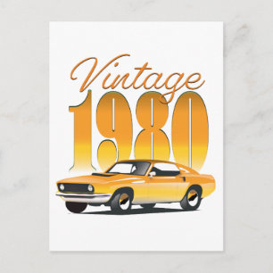 Carte Postale Voiture Rétro Vintage 1980