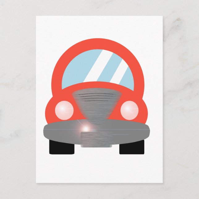 Carte Postale Voiture rouge (Devant)