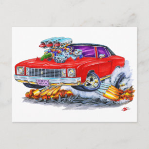 Carte Postale Voiture rouge Monte Carlo 1972