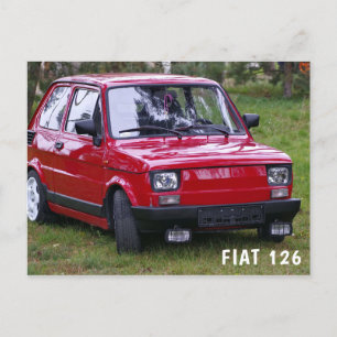 Carte Postale Voiture rouge vintage   Fiat 126