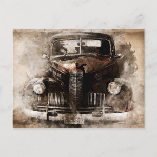 Carte Postale Voiture Rustique Vieux