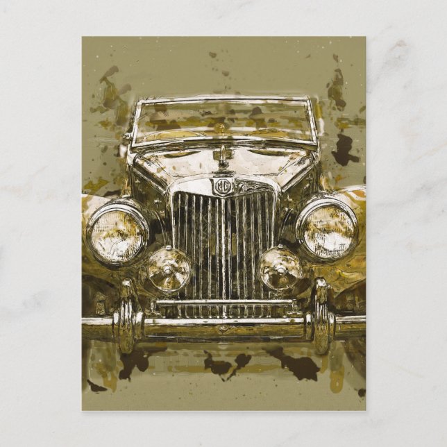 Carte Postale Voiture sport MG vintage (Devant)