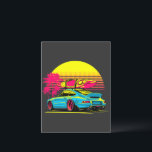 CARTE POSTALE VOITURE SPORTIVE "SURF AU COUCHER DE SOLEIL"<br><div class="desc">Prêt pour les vacances ? Prêt à faire du surf ? Alors prenez votre voiture, mettez vos planches de surf sur le toit, et partez pour un peu de plaisir! C'est le sentiment que j'ai eu quand j'ai regardé ce design, si vous avez envie de vacances ou de s'amuser, faites...</div>