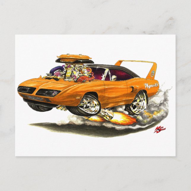 Carte Postale Voiture Superbird Orange 1970 (Devant)