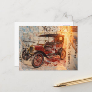 Carte Postale Voiture vintage de 1903 Collage