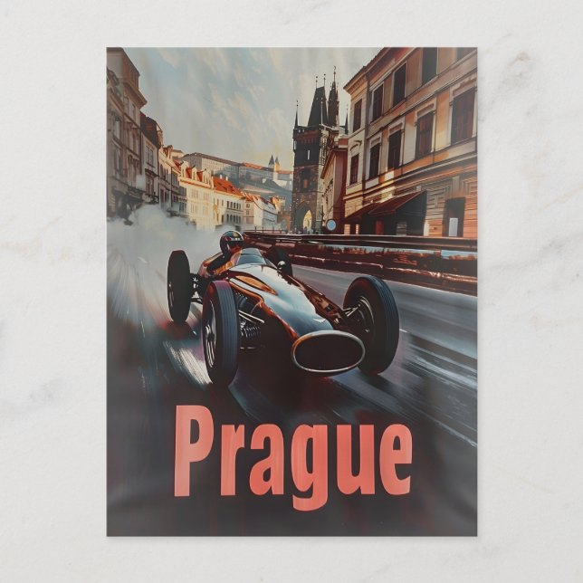 Carte Postale Voiture vintage de Prague (Devant)