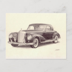 Carte Postale Voiture Vintage : Mercedes Benz 300S