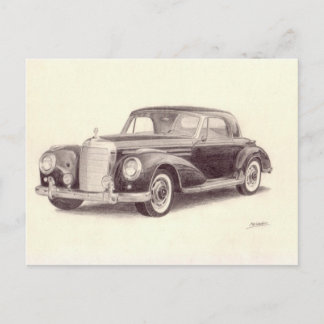 Carte Postale Voiture Vintage : Mercedes Benz 300S