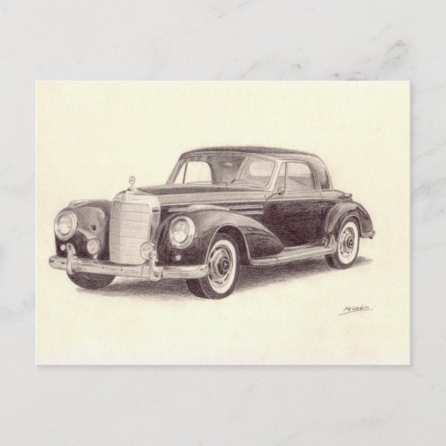 Carte Postale Voiture Vintage : Mercedes Benz 300S (Devant)