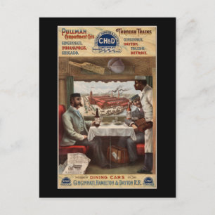 Carte Postale Voitures à compartiments Pullman et à travers les