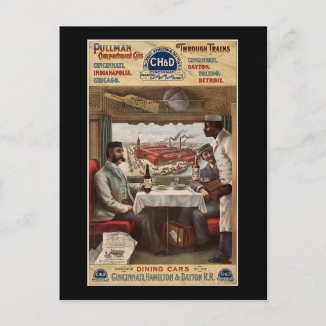 Carte Postale Voitures à compartiments Pullman et à travers les  (Devant)