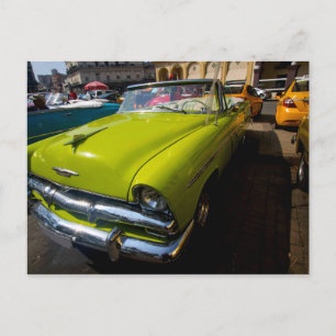 Carte Postale Voitures classiques de Cuba Lime Green Convertible