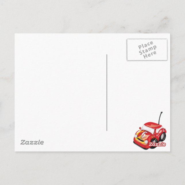 Carte Postale Voitures de course sur route (Dos)