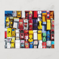 Carte postale Voitures de jouets colorées