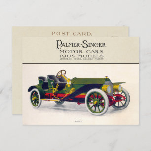 Carte Postale Voitures de moteur Palmer-Singer, 1909