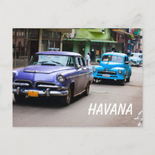 Carte Postale Voitures rétro dans la rue de La Havane