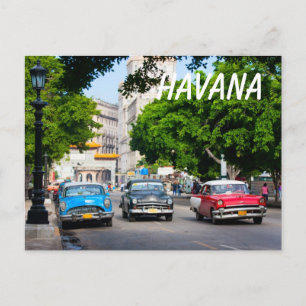 Carte Postale Voitures rétro dans la rue de La Havane