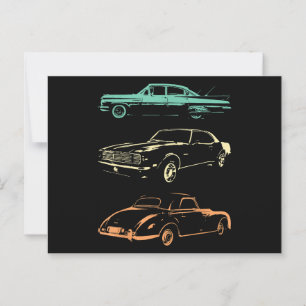 Carte Postale Voitures Vintage - 80s & 90s Graphic Retro