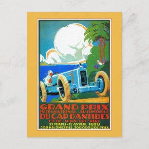 Carte Postale Voitures vintages de la Riviera Grand Prix 1929