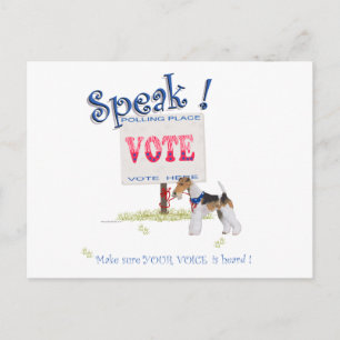 Carte Postale Voix de vote Wire Fox Terrier