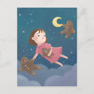 Carte Postale Vol avec pain d'épices Cookies Dream