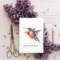 Vol coloré, aquarelle colibri personnalisé
