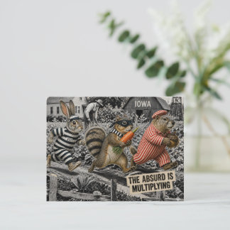 Carte Postale Vol de carottes drôle d'un écureuil, d'une marmott