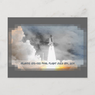 Carte Postale Vol Dernier Atlantis Space Shuttle STS-135