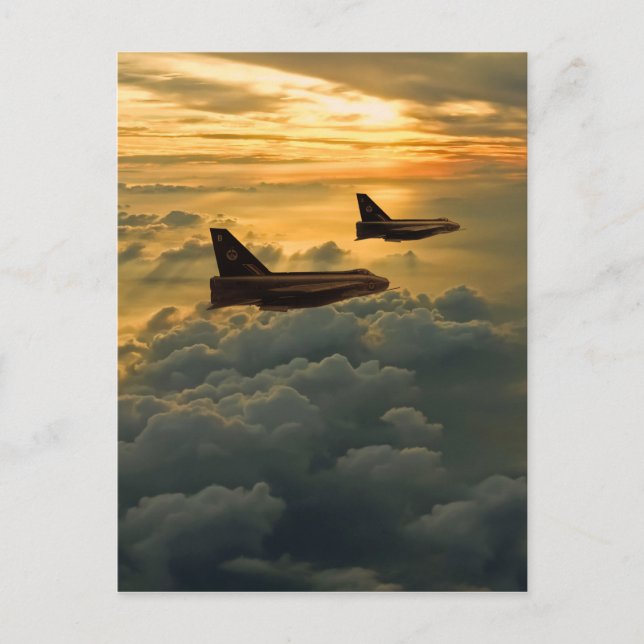 Carte Postale Vol du coucher de soleil de Lightning Electric (Devant)