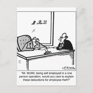 Carte Postale Vol indépendant et vol d'employés