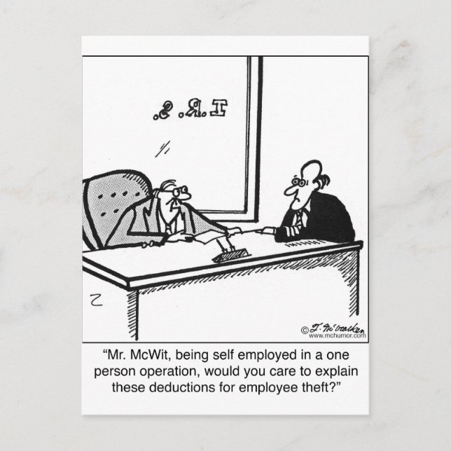 Carte Postale Vol indépendant et vol d'employés (Devant)