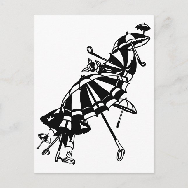 Carte Postale vol Parasols parapluies Illustration de l'art de l (Devant)