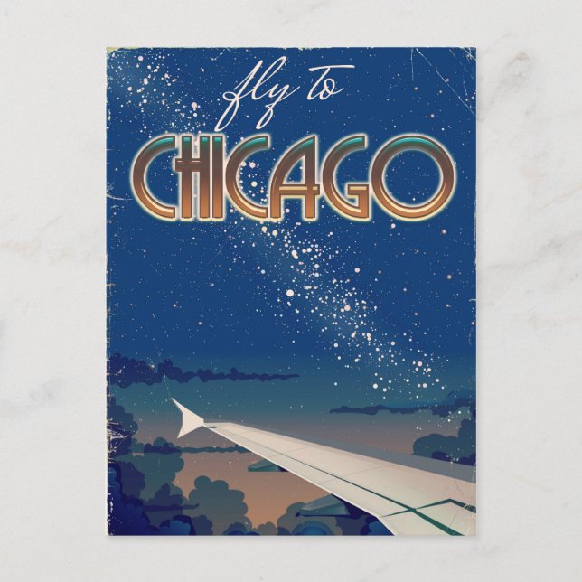 Carte Postale Vol vers Chicago (Devant)
