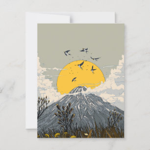 Carte Postale Volcan de la Fleur Sauvage Montagne