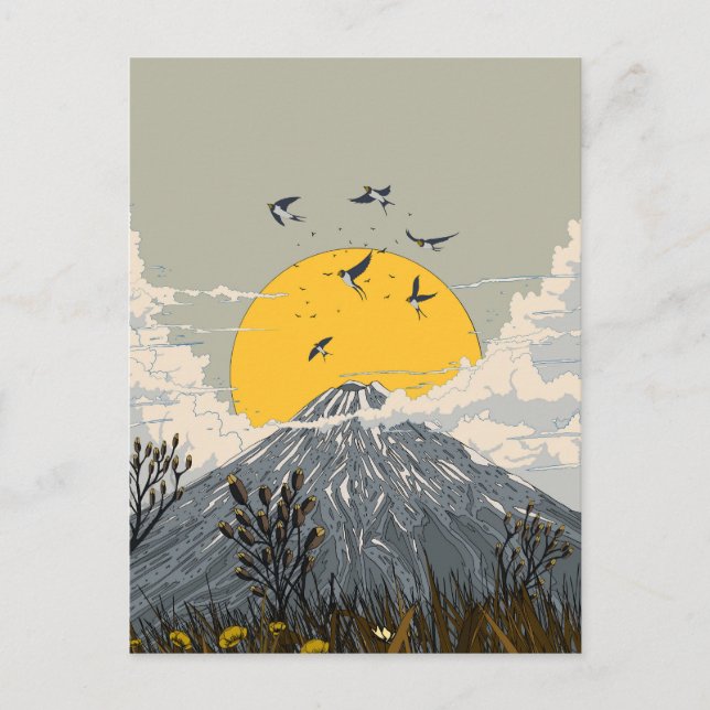 Carte Postale Volcan de la Fleur Sauvage Montagne (Devant)
