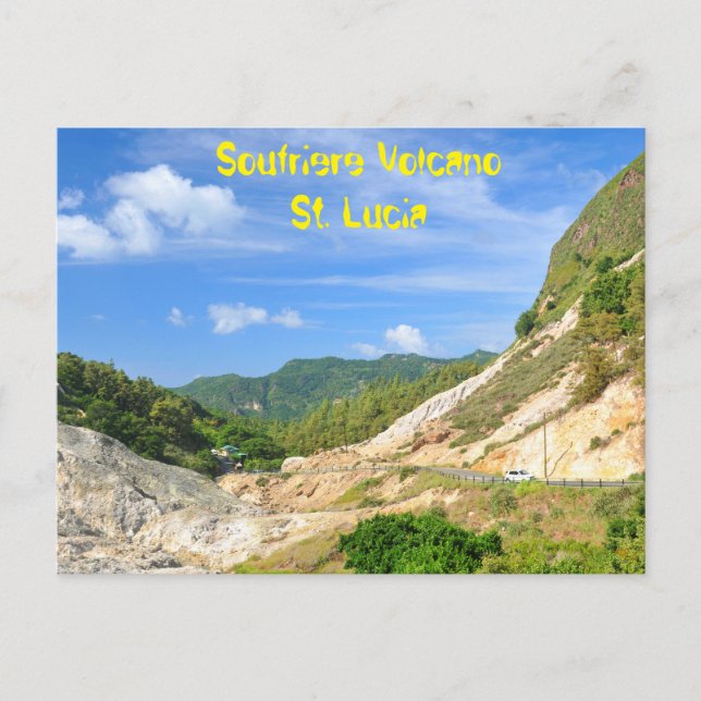 Carte Postale Volcan de la Soufrière à Sainte-Lucie (Devant)