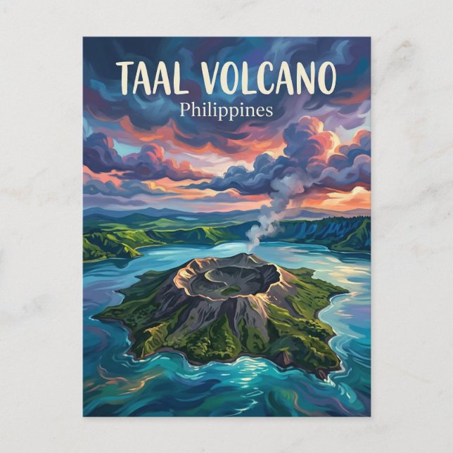 Carte Postale Volcan Taal Philippines (Devant)