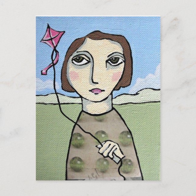 Carte Postale Voler un cerf-volant (Devant)