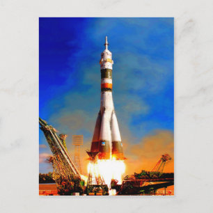 Carte Postale Voler vers succès roquette décoller soja voyage sp