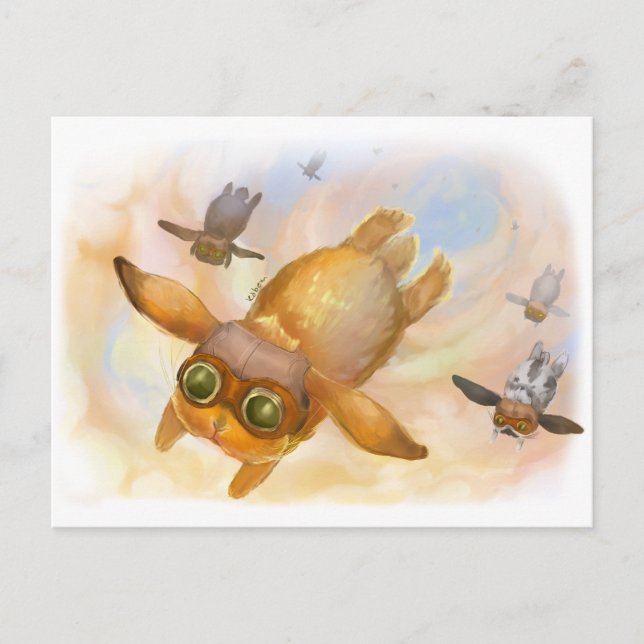 Carte Postale Volet mouche lapin (Devant)