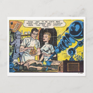 Carte Postale Volets vintages de science-fiction Panneau de band