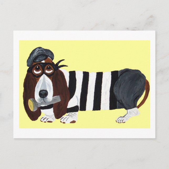 Carte Postale Voleur Basset Hound (Devant)