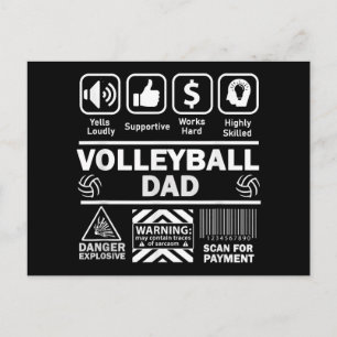 Carte Postale Volleyball papa drôle Contenu du père du sport